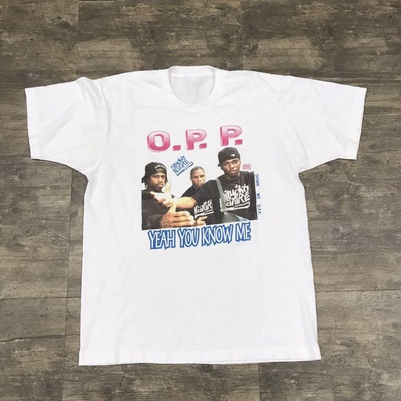 Vintage Naughty By Nature O.P.P Yeah You‎ Know Me Single Stitch NO TAG - Picture 2 of 9